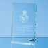 Jade Glass Rectangle Award with Chrome Pin