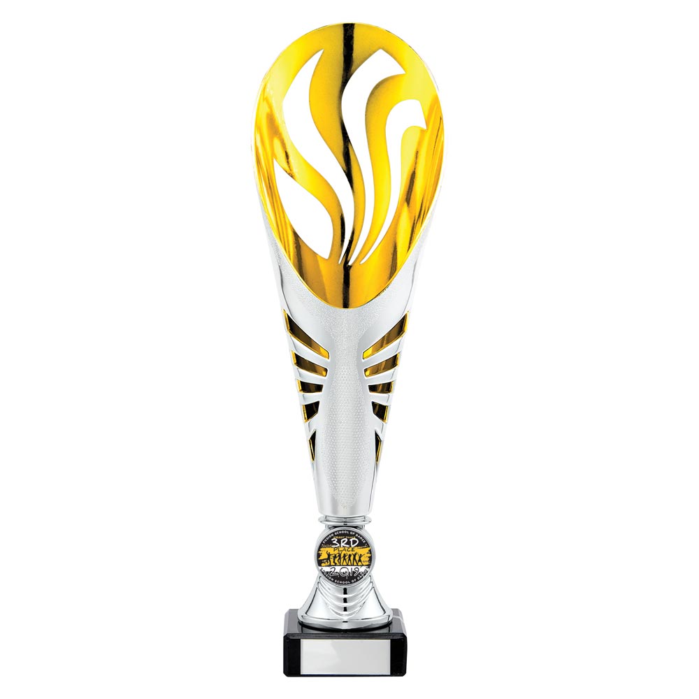 Supreme Plastic Trophy Cup - Silver & Gold