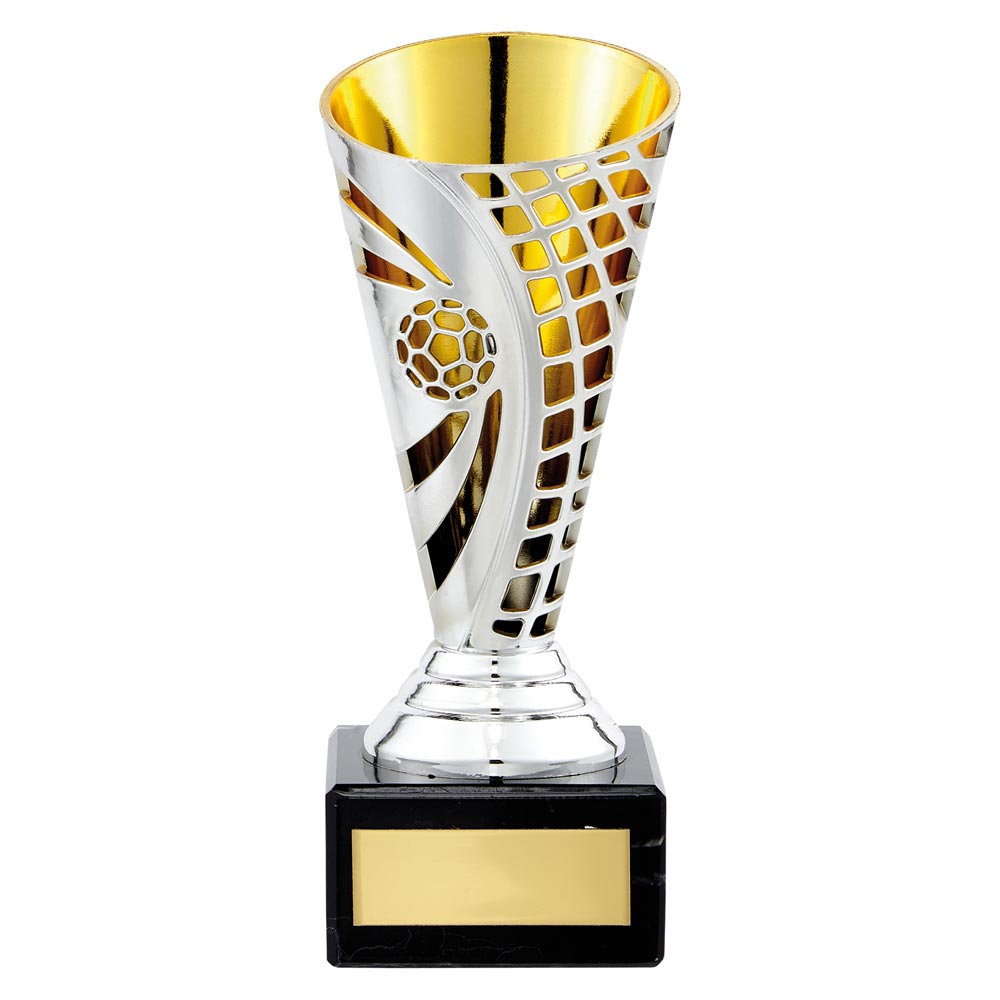 Defender Football Trophy Cup - Silver & Gold