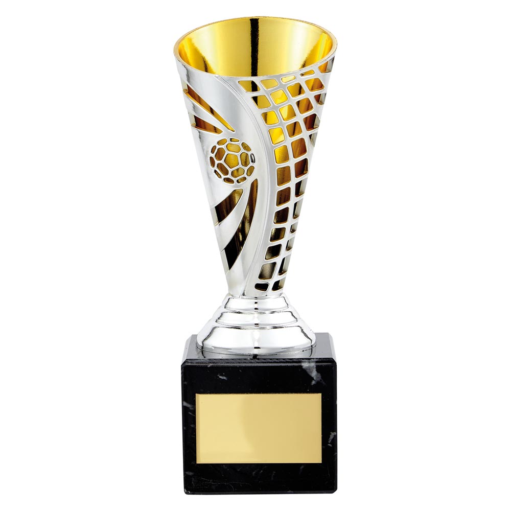 Defender Football Trophy Cup - Silver & Gold