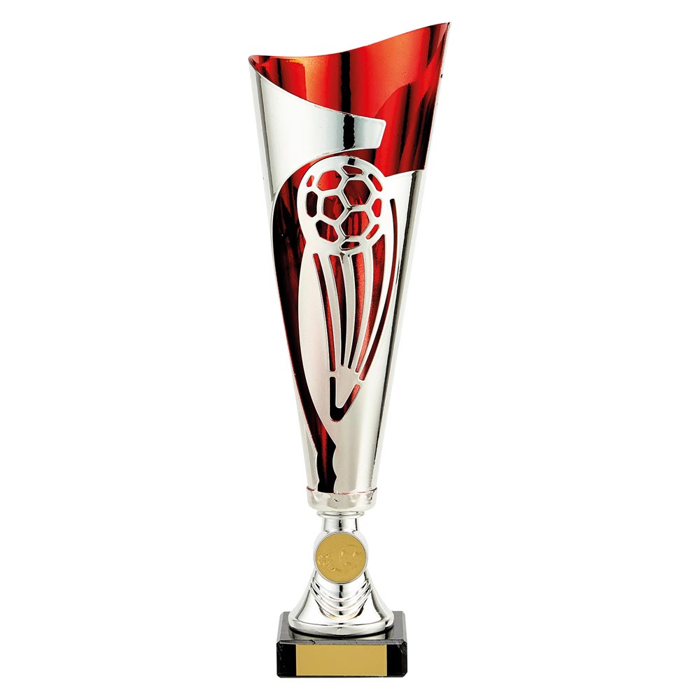 Champions Football Trophy Cup (Silver & Red)