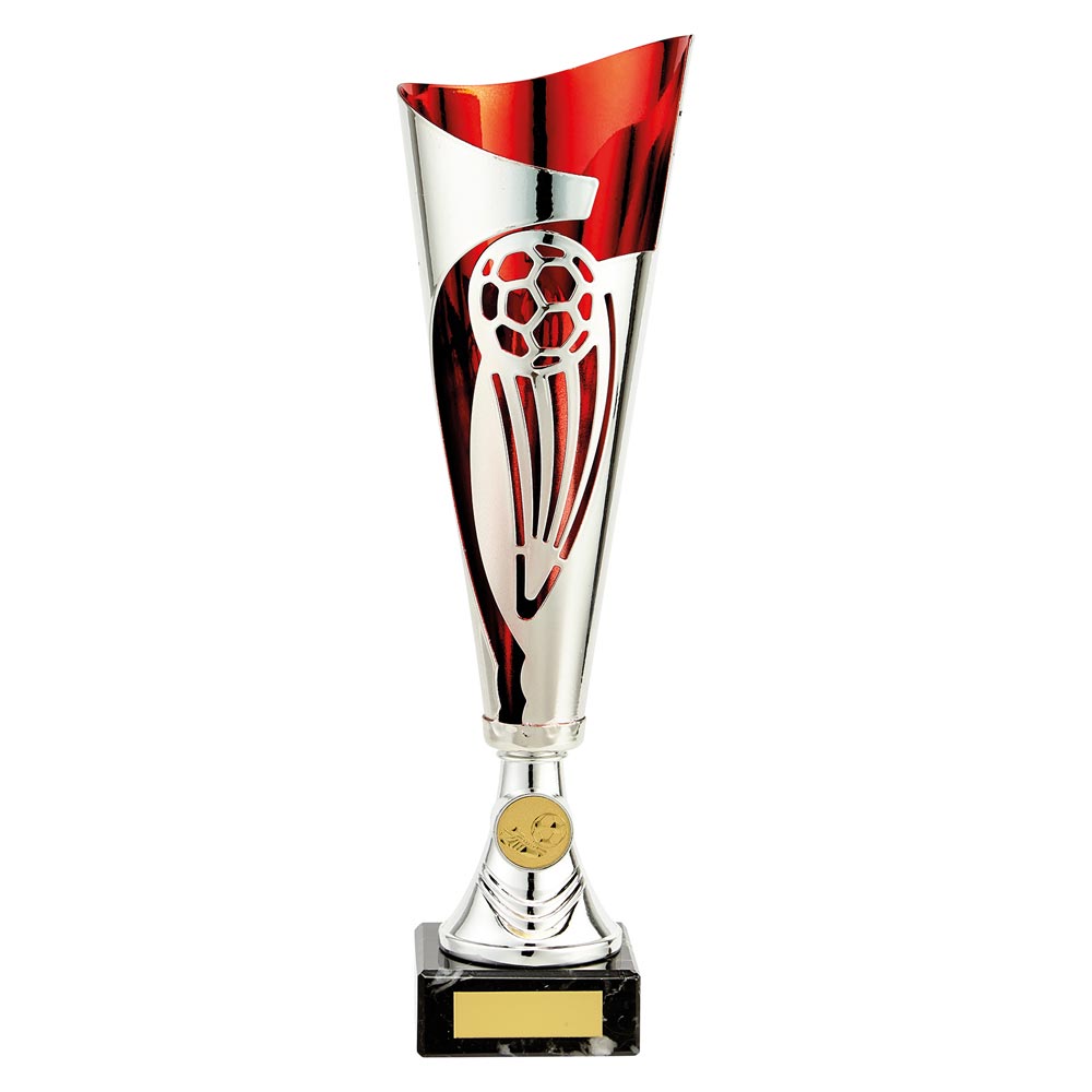 Champions Football Trophy Cup (Silver & Red)