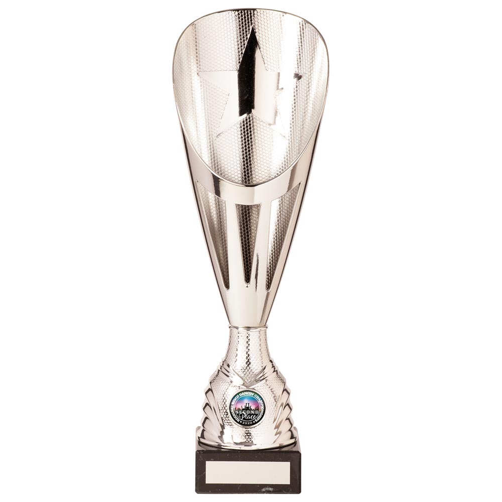 Rising Stars Plastic Laser Cut Trophy Cup - Silver