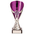 Rising Star Budget Laser Cut Plastic Trophy Cup - Silver & Purple