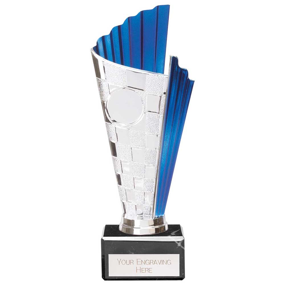 Flash Chequered Flag Trophy - Blue