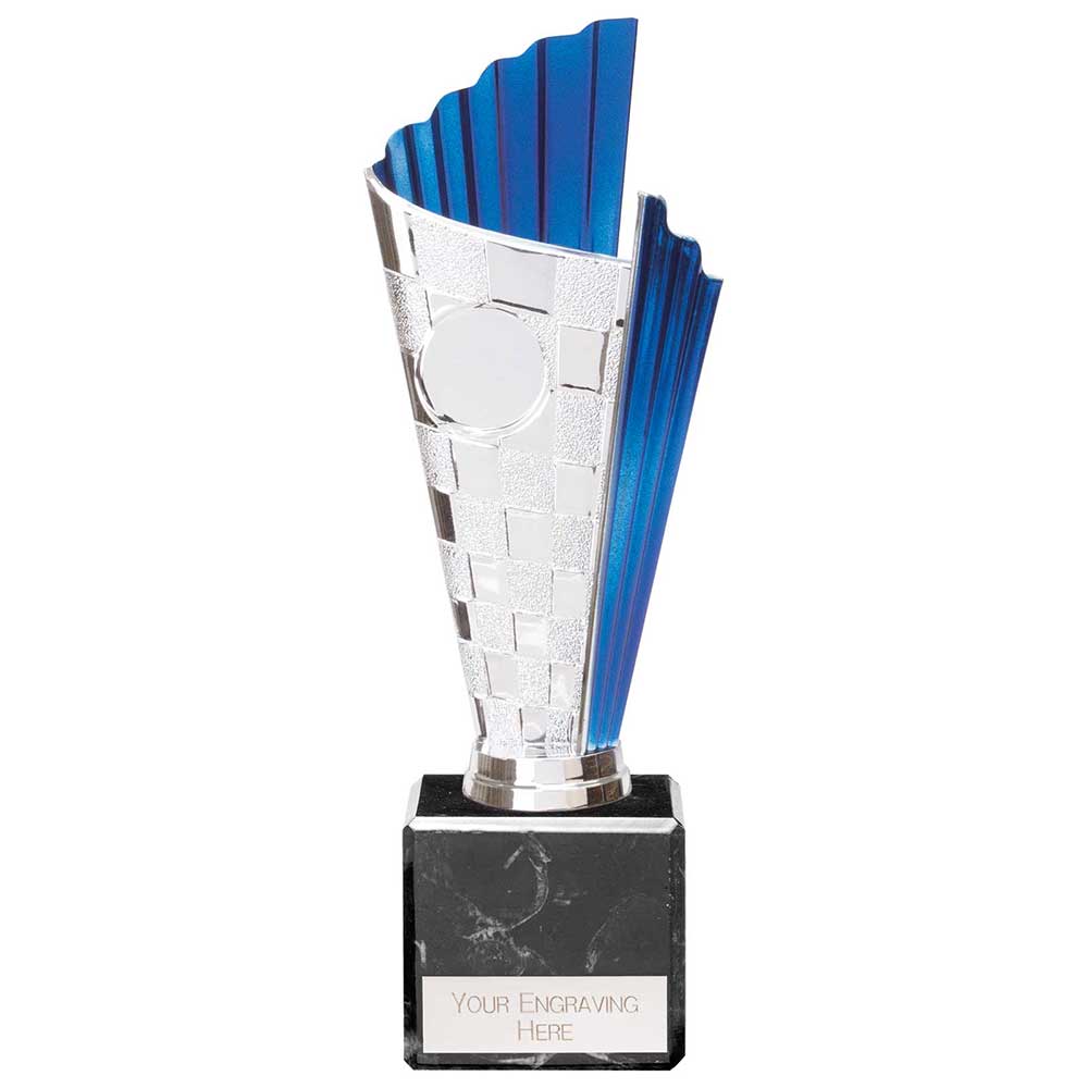 Flash Chequered Flag Trophy - Blue