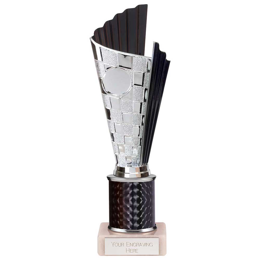 Flash Plastic Chequered Trophy - Black