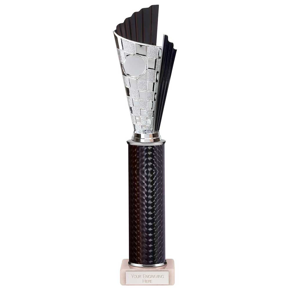 Flash Plastic Chequered Trophy - Black