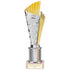 Flash Chequered Plastic Trophy Cup on Tube - Gold/Silver (245mm Height)