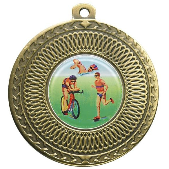 Triathlon Bronze Swirl 50mm Medal
