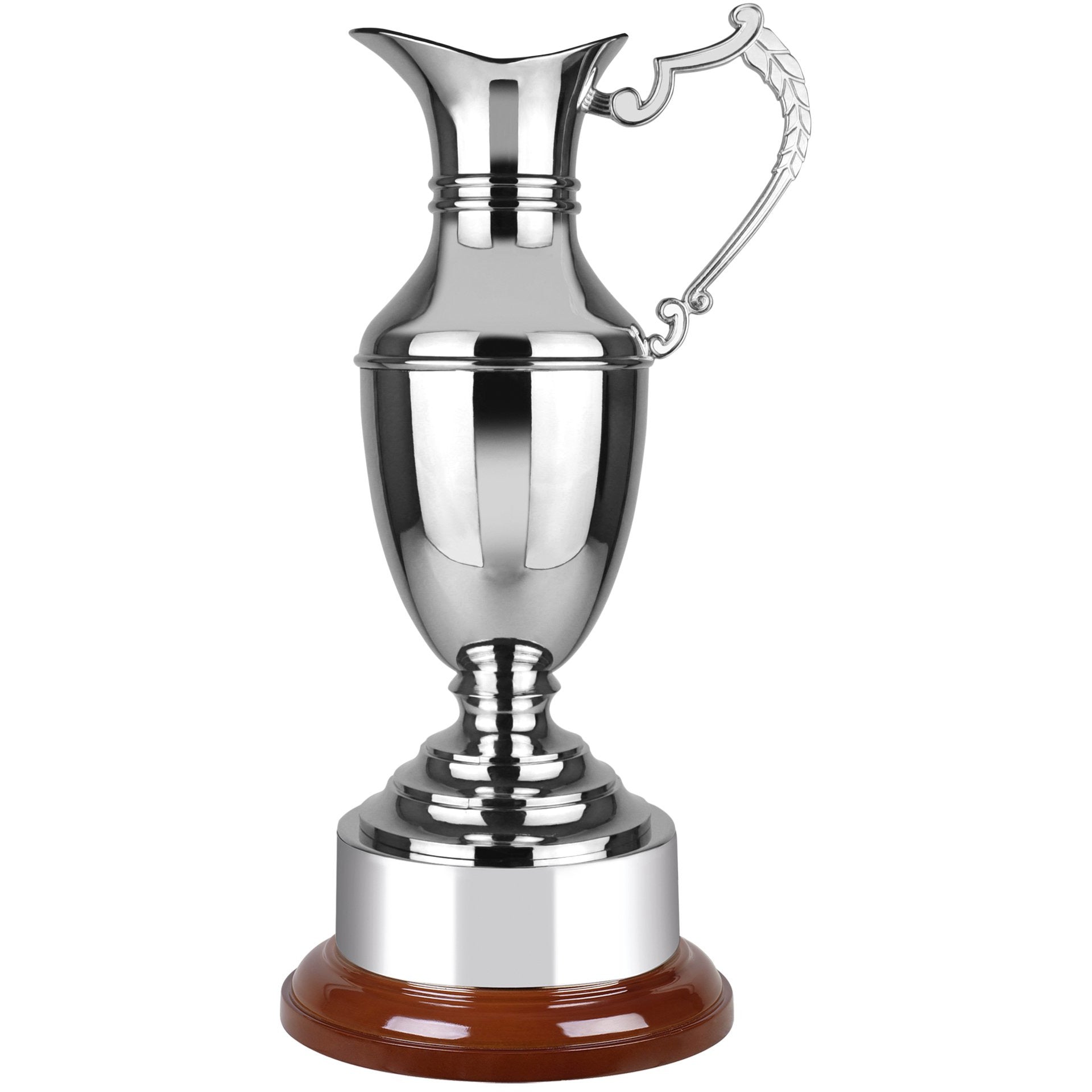 Nickel Plated Golf Claret Jug Award on Rosewood Finish Base