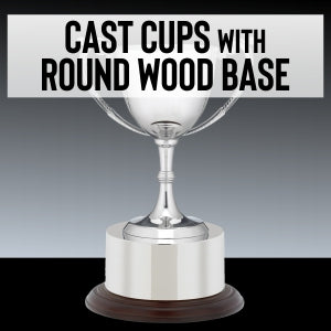 Cast Cup Awards with Round Wood Base