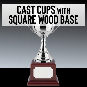 Cast Cup Awards with Square Wood Base