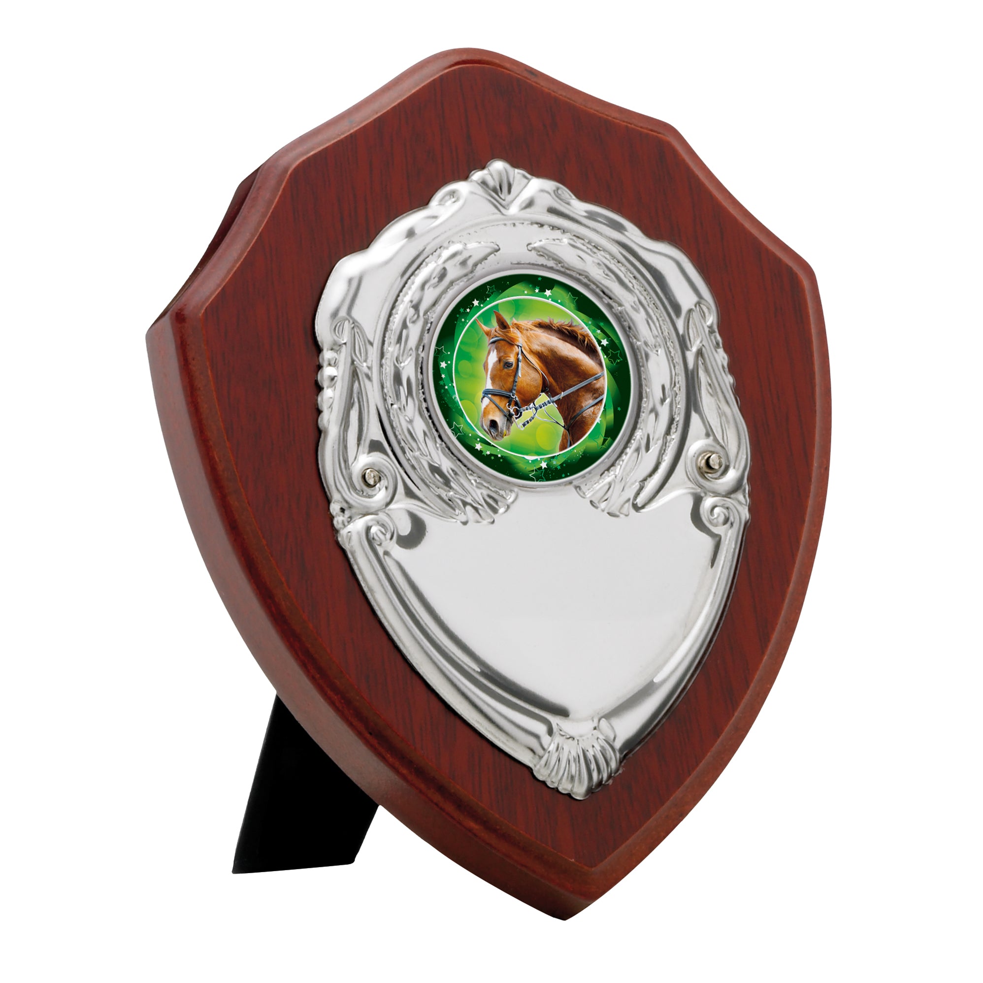 Wooden Keepsake Shield Awards (Metal Front)