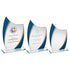 Jade Glass Award - Curved Plaque With Blue/Gold Highlights