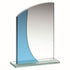 Jade/Blue Glass Award - Rectangle Plaque With Curved Top