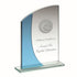 Jade/Blue Glass Award - Rectangle Plaque With Curved Top