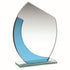 Jade/Blue Glass Award - Oval Plaque With Angled Top