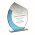 Jade/Blue Glass Award - Oval Plaque With Angled Top