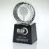 Clear Glass Golf Award - Engraved Plaque on Black Plinth