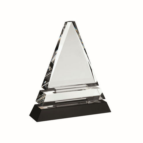 Glass Award - Pyramid On Black Base