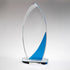 Engraved Curved Glass Trophy on Oval Base