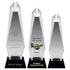 Clear Glass Hexagonal Column Trophy On Black Base