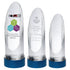 Personalised Glass Oval Column Award on Blue Base