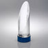Personalised Glass Oval Column Award on Blue Base