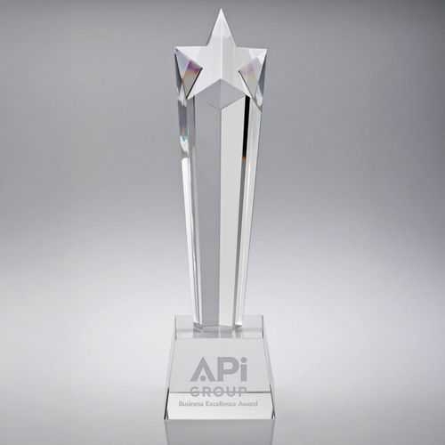 Personalised Glass Star Statue Award on Base