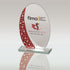 Glass Award with Red Wave and Star Pattern