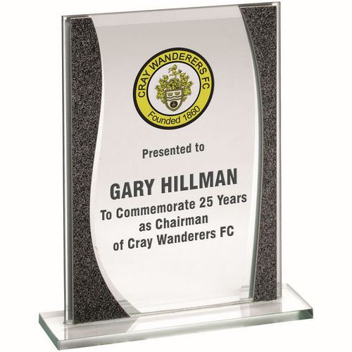 Glitter Glass Plaque Award
