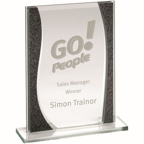 Glitter Glass Plaque Award