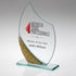 Glass Award with Gold Texture Pattern
