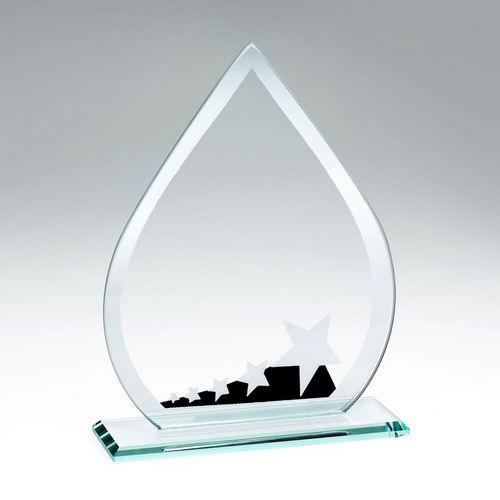 Jade Glass Star Award (Teardrop Plaque)