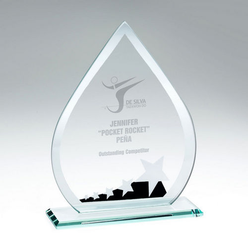 Jade Glass Star Award (Teardrop Plaque)