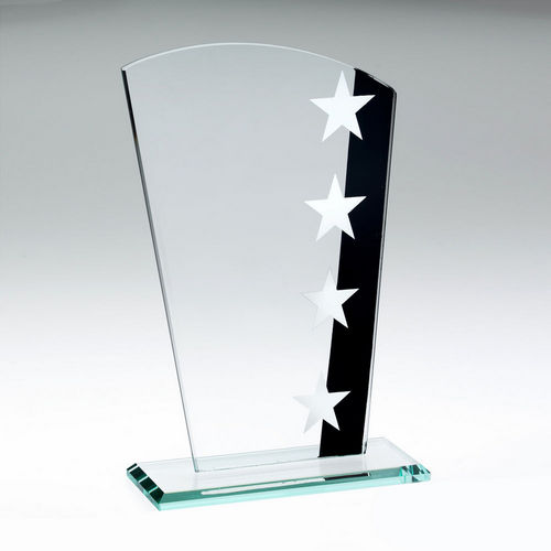 Jade Glass Star Shield Award Plaque