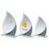 Glass Flame Award with Silver Line Pattern