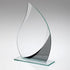 Glass Flame Award with Silver Line Pattern
