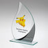 Glass Flame Award with Silver Line Pattern