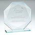Jade Glass Octagon Award with Silver Edges