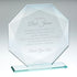 Jade Glass Octagon Award with Silver Edges