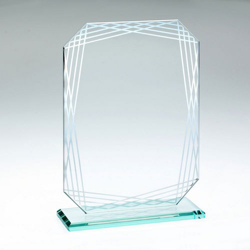 Jade Glass Award - Rectangle With Silver-Lined Print