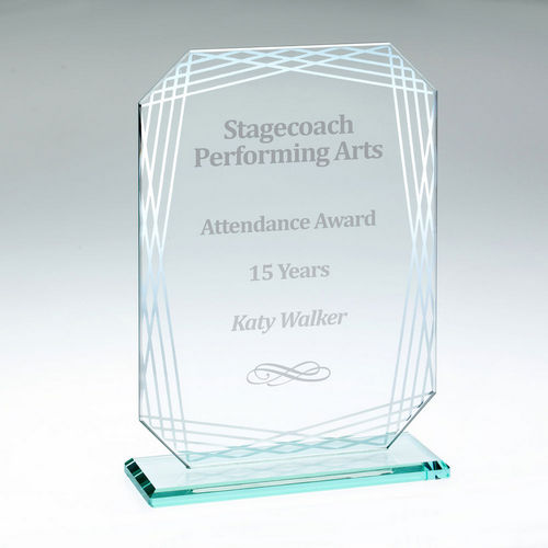 Jade Glass Award - Rectangle With Silver-Lined Print