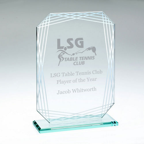Jade Glass Award - Rectangle With Silver-Lined Print
