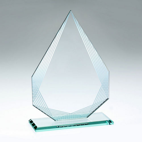 Jade Glass Award - Diamond With Silver-Lined Print
