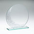 Jade Glass Round Plaque Award With Silver Detail (4mm Thick)