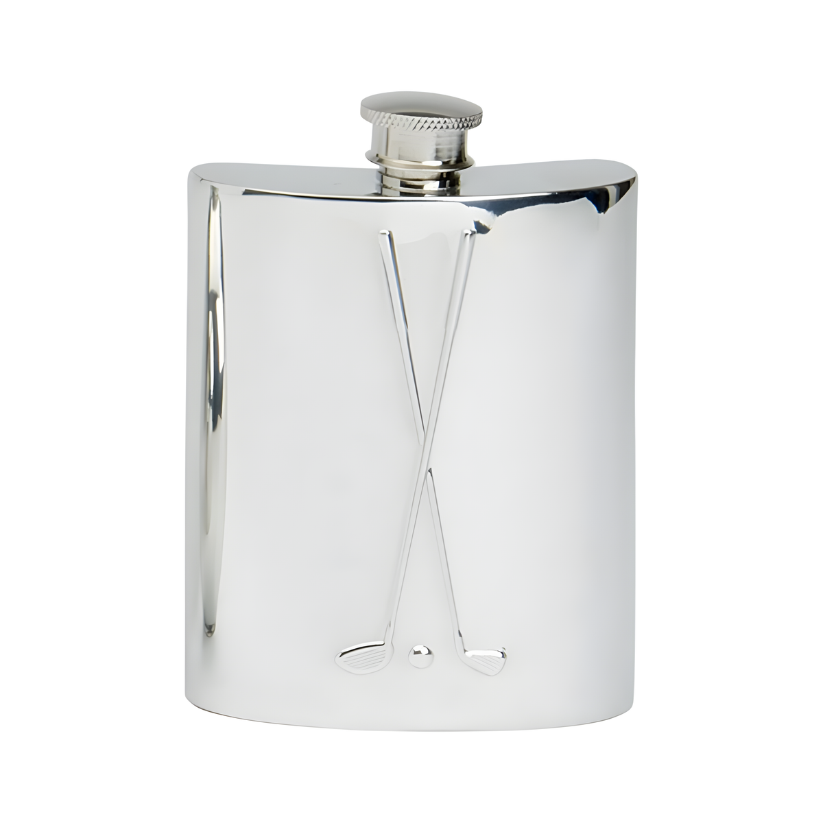 6oz Pewter Hip Flask - Golf Design