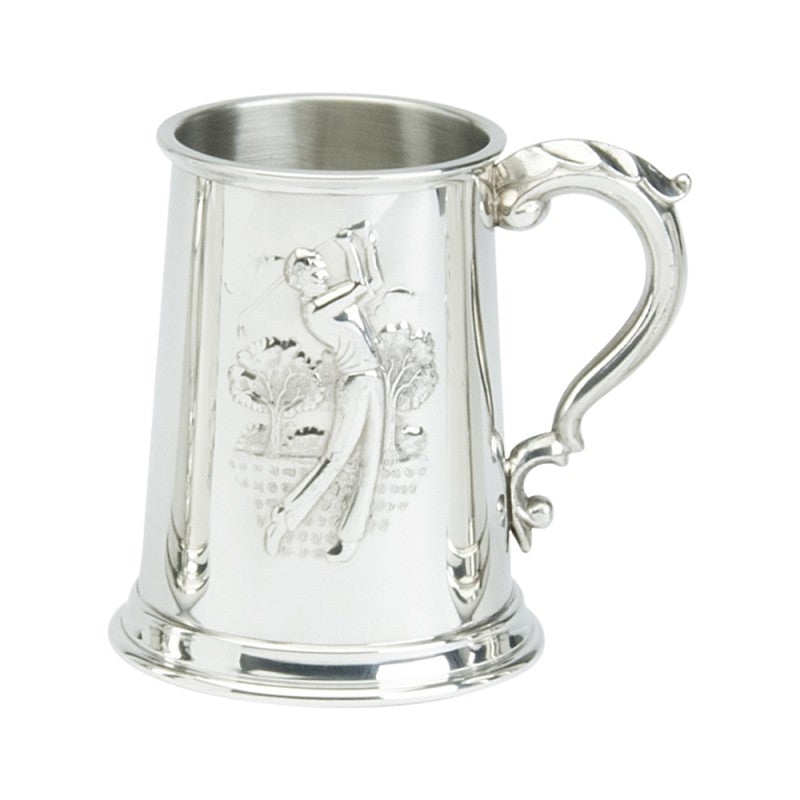 1pt Pewter Tankard - Golf Design