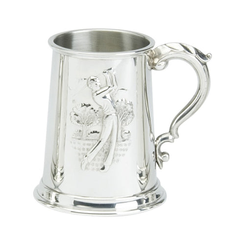 1pt Pewter Tankard - Golf Design